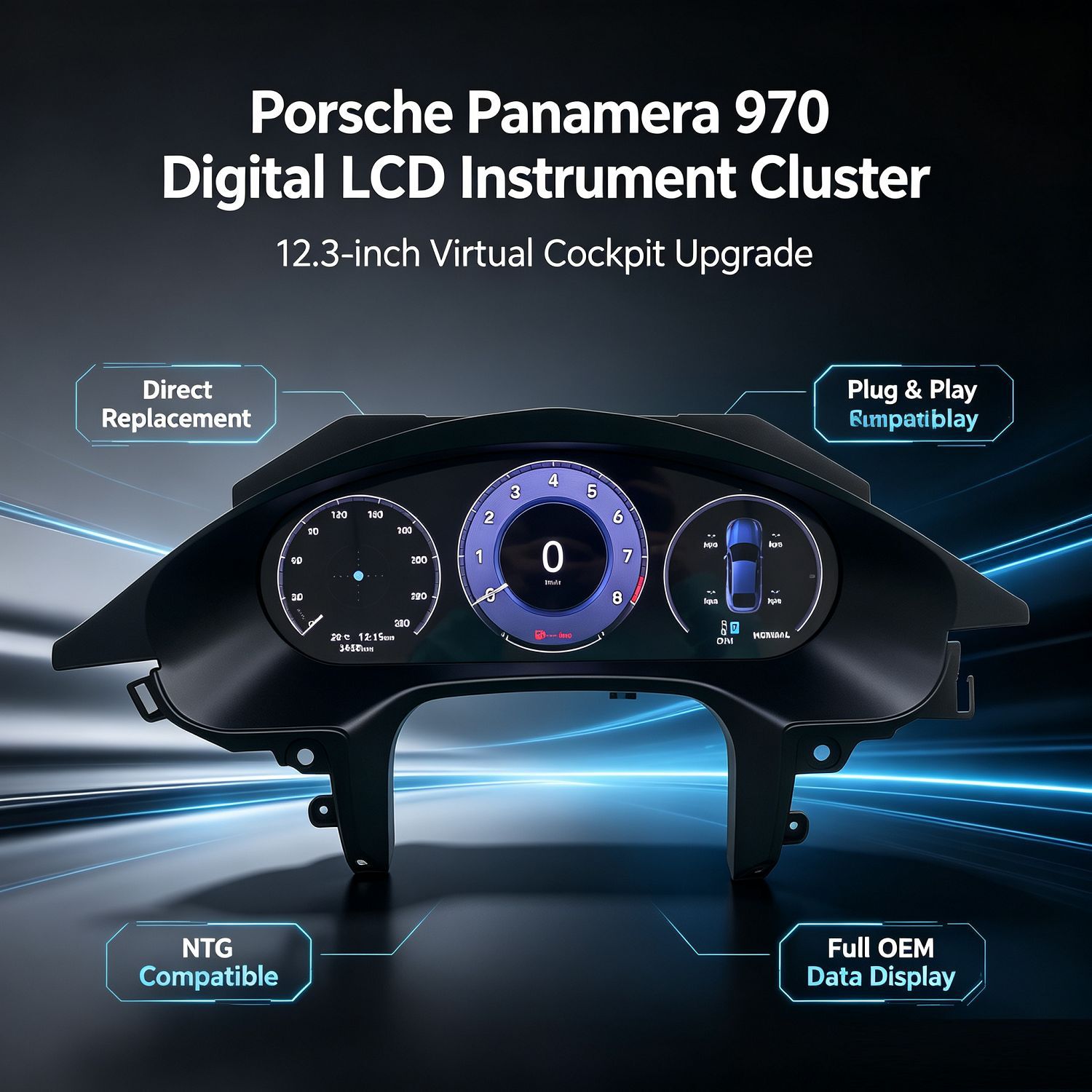 Suitable for Porsche Panamera 970 Full Lcd Instrument Panel 12.3inch Non-Destructive Upgrade and Modification Digitalization