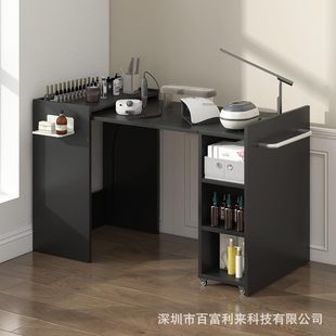 Foreign Trade Panel Hot-Selling Manicure Table Exported to Amazon Multi-Functional Black Manicure Table with High-End Design and Storage