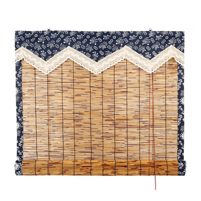 Reed curtain reed mat retro edging tea room farmhouse partition ceiling wall decoration bamboo door curtain window roller blind 