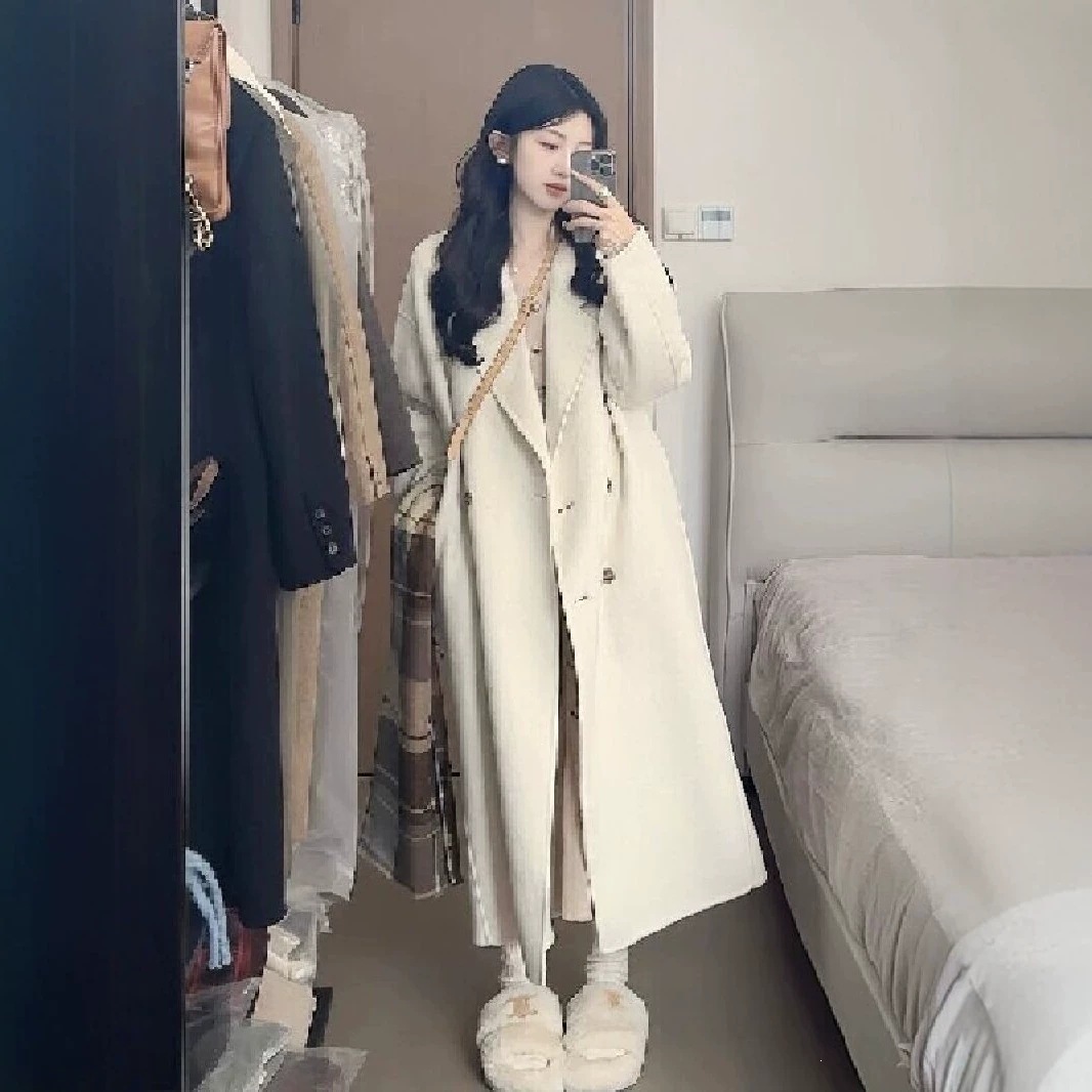 毛呢大衣女秋冬新款韩版宽松中长款爆款呢外套