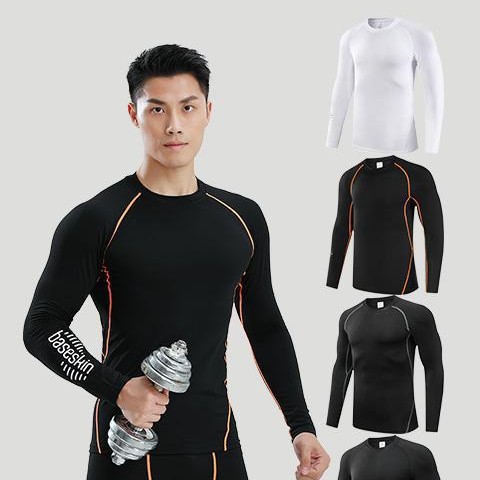 2026 quick-dry compression suit for men, high-elastic fitness long-sleeve basketball running training wear, compression leggings