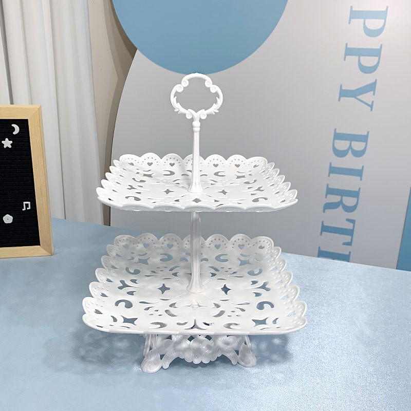 Tabla de descanso de té bandeja de pastel de aniversario decoración tabla de postres estante de exhibición de té de la tarde estante de dulces platos de recepción