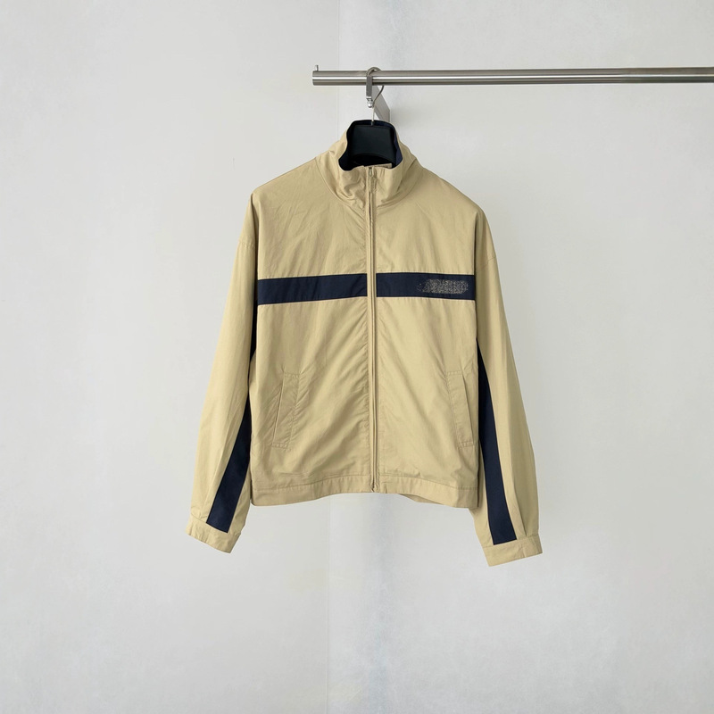 SLP high-quality authentic version color-blocked stand-up collar sports zip-up jacket, two-tone spring and autumn versatile jacket