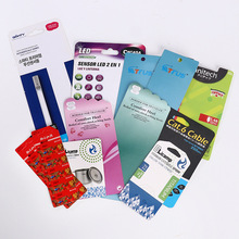 厂家印刷服装吊牌袜卡对折卡头彩色异形卡纸定做吸塑彩卡背卡定制