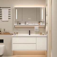 Ultra-narrow 40cm wide, 48cm wide smart ceramic integrated basin bathroom cabinet set, bathroom sink vanity set cabinet