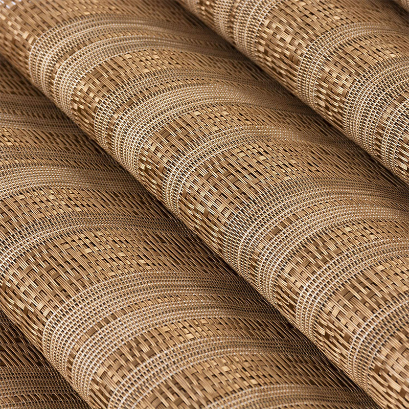 Nuevo mantel de PVC tejido a rayas fácil de cuidar estera de aislamiento de dos colores antideslizante