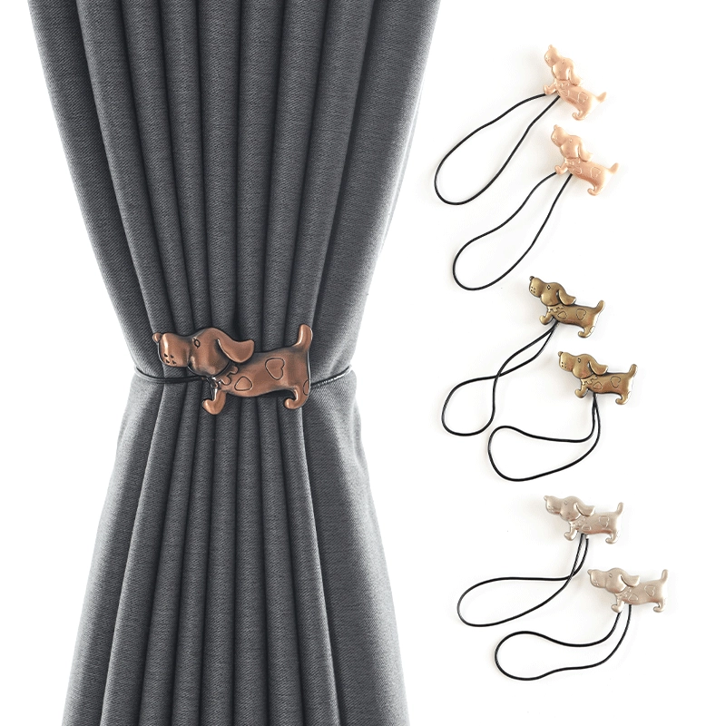 Креативный новый металлический занавес в форме собаки с магнитной пряжкой, простой ремешок для штор без перфорации, без установки, трансграничная Пряжка для штор