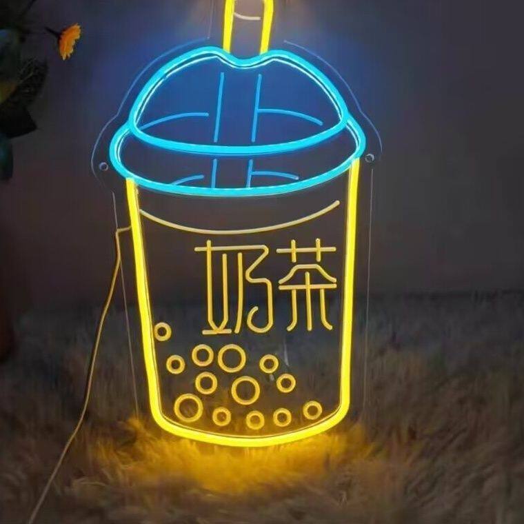 Lámpara de neón personalizada lámpara led cartel letras red fondo pared letrero decoración de mercado nocturno
