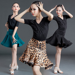 Children's Latin Dance Practice Uniform Exam Uniform Latin Dance Uniform Girls and Boys Latin Skirt Competition Performance Uniform Summer Short Sleeve