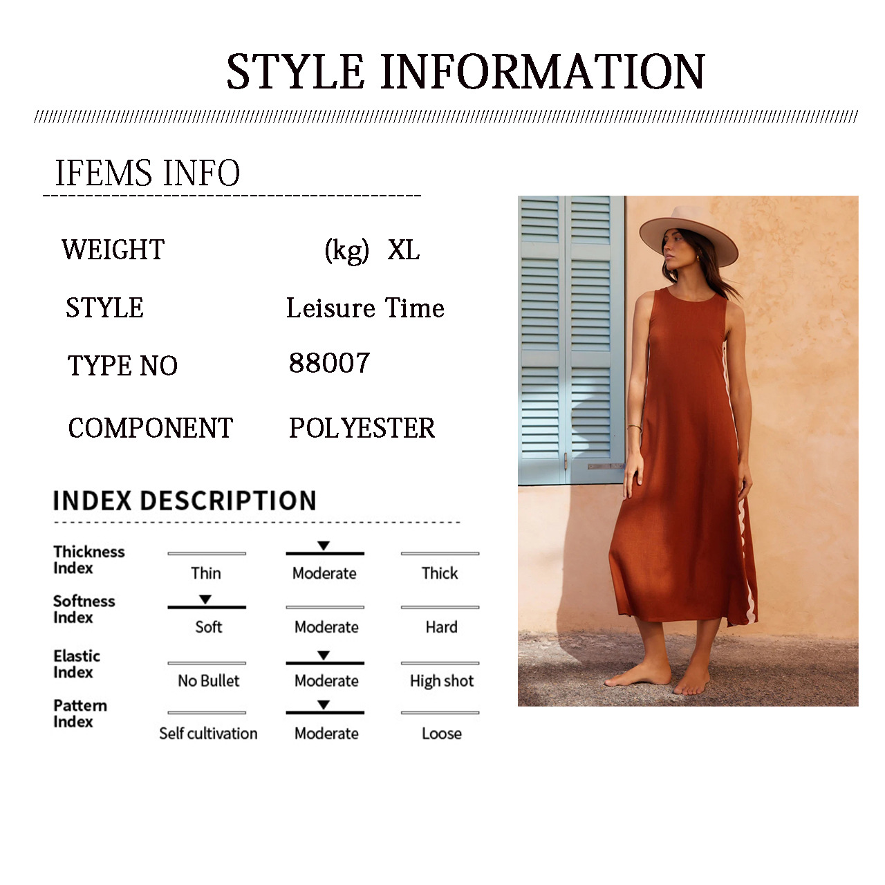 364g Weight Midi Dress Dress Length Type Wholesale Women's Casual Solid Color Holiday Daily Round Neck Sleeveless Tank Dress