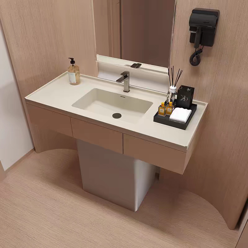 All-Season Hotel Washbasin, Homestay 5.0 Same Style Artificial Stone Skin-Touch Integrated Basin Wholesale Cross-Border Export