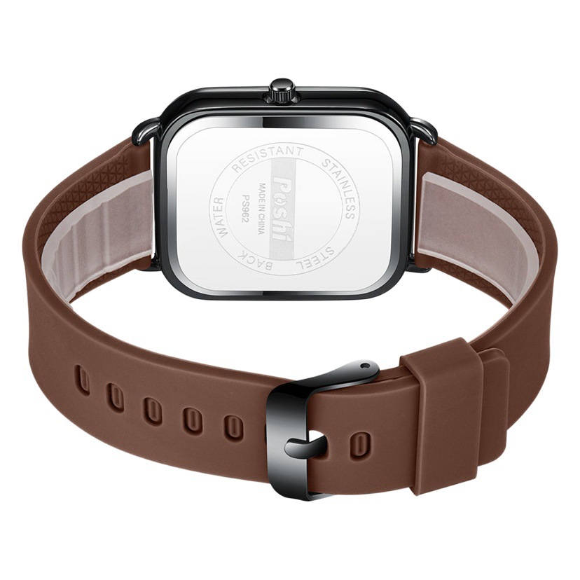 POSHI TikTok reloj popular reloj cuadrado de moda para hombre banda de silicona aleación impermeable reloj de cuarzo para mujer
