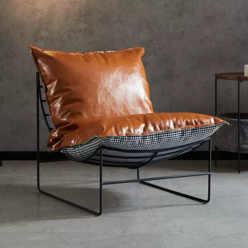 铁艺沙发椅北欧轻奢极简阳台小型客厅网红服装店懒人沙发椅子单人