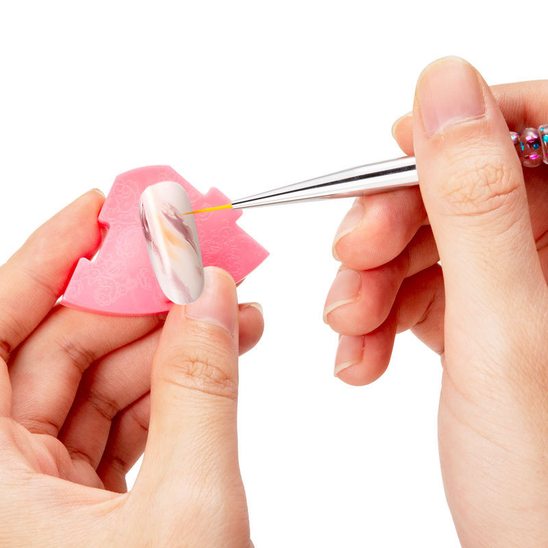 勾花笔拉线笔美甲套装彩绘画花笔bjd面相笔5支装亚克力亮片透明杆