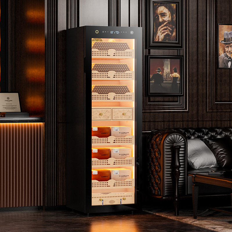 茄龙168C雪茄柜雪松木内胆恒温恒湿柜压缩机家用变频红酒柜冰箱