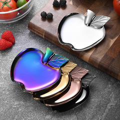 304 Stainless Steel Apple-Shaped Creative Plate, Instagram Style High-End Sweet Treat Snack Fruit Plate Diningware Dumpling Plate