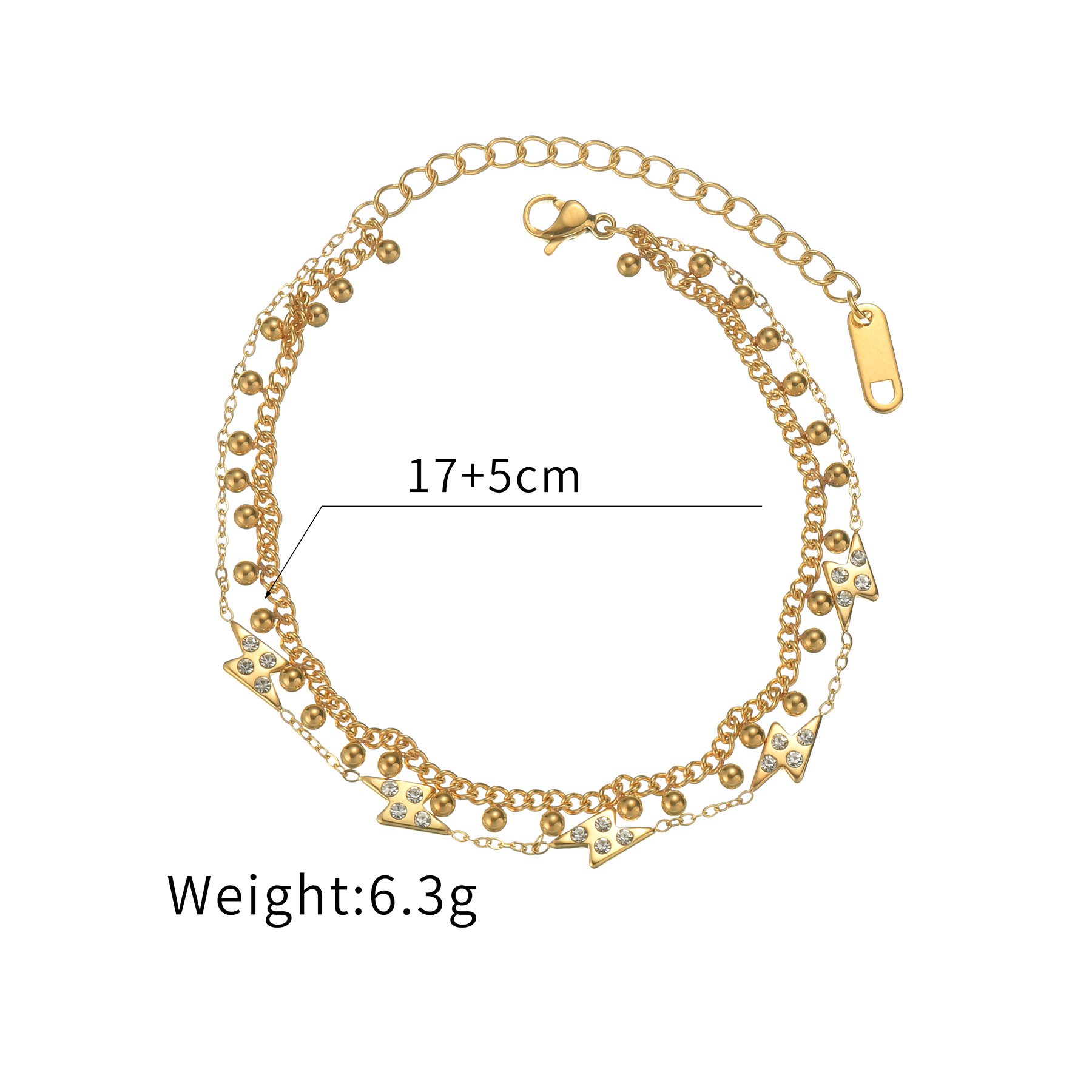 Multi-layer Geometric Bracelet For Women In Gold Plated Stainless Steel_voghion.com
