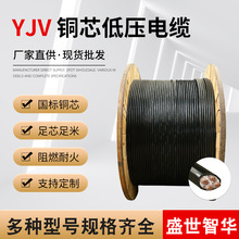 廠家批發YJV銅芯低壓電纜無氧純銅多芯圓絲電線3/4/3+1芯阻燃電纜