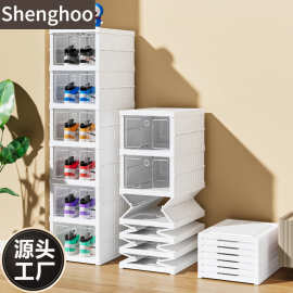 可折叠鞋盒透明塑料鞋子收纳免安装鞋柜可移动鞋架蚂蚁盒子收纳柜