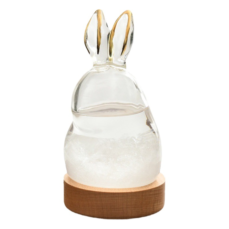 Pronóstico del tiempo botella Linda botella de tormenta de conejo botella de tiempo creativo para amigos regalo artesanal de vidrio fabricante al por mayor