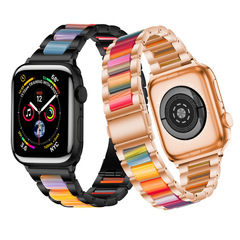 適用虹樹脂watch腕時計バンド三珠蝶ボタンiwatch金属リンゴ腕時計バンドse