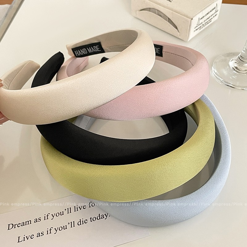 Diadema de esponja de ala ancha diadema de presión superior de cráneo alto femenino celebridad neta 2025 nuevo lavado de cara paquete de cabello tocado de horquilla simple