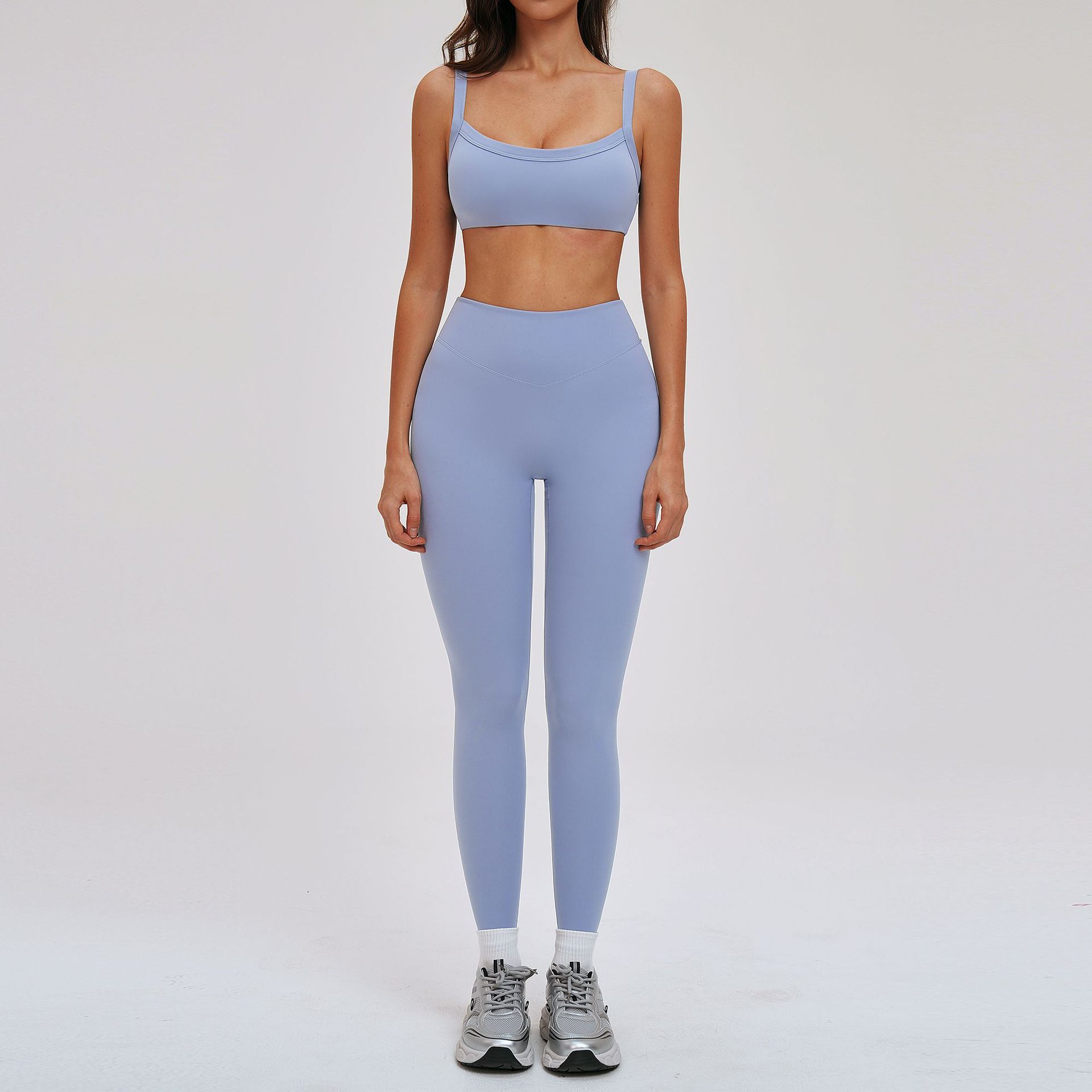 Brushed Yoga Set For Women Slimming Backless Fitness Wear Three Piece Outdoor Running Sports_ecoleips.com