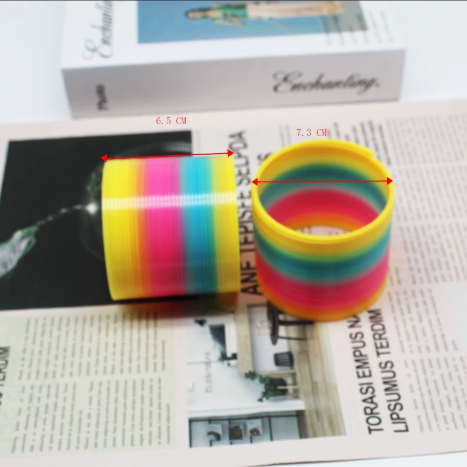 Радужная маленькая Slinky, разнообразная башня, красочное эластичное кольцо, игрушка, ностальгия, опт