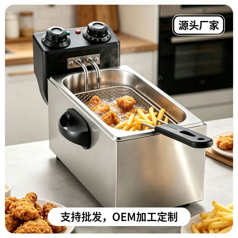 4-Liter Household Electric Fryer, Electric Frying Pan, Chicken Fryer, French Fries Fryer, Snack Equipment, Export Wholesale, Plug Can Be Changed 4-Liter Household Electric Fryer, Electric Frying Pan, Chicken Fryer, French Fries Fryer, Snack Equipment, Export Wholesale, Plug Can Be Changed