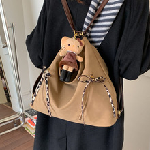 休闲大容量女式双肩包2025新款通勤百搭后背包一包三用单肩托特包