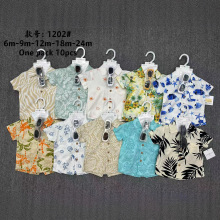 外贸批发婴儿男童宝宝短袖翻领衬衫套装眼镜3pcs