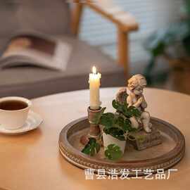 跨境木质串珠托盘家居氛围香薰蜡烛盘洗漱用品香水托盘茶盘饰品盘