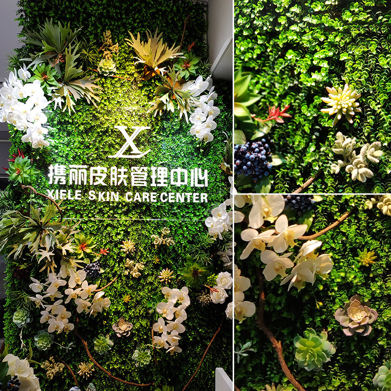 人造植物墙仿真立体绿植墙面挂式塑料假草坪门头阳台室内外装饰|undefined