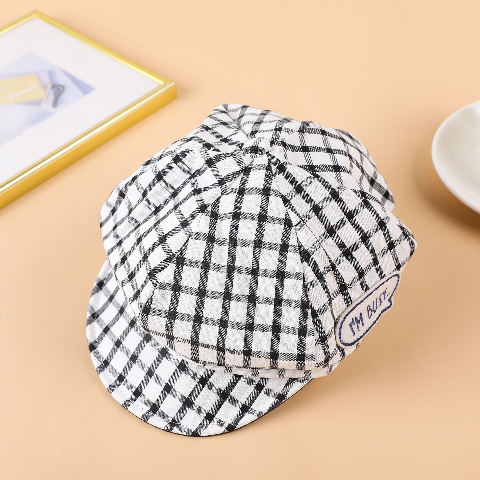Primavera, verano y otoño para niños nueva boina estilo británico a cuadros octogonal sombrero 6-1 agosto pintor sombrero niño niña image 7