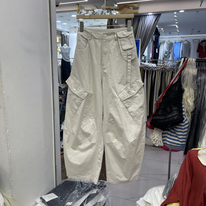 Clearance Sale Finds ~ American-Style Slanted Pocket Trendy Age-Reducing Scimitar Women's Cargo Pants Loose Slimming High Street