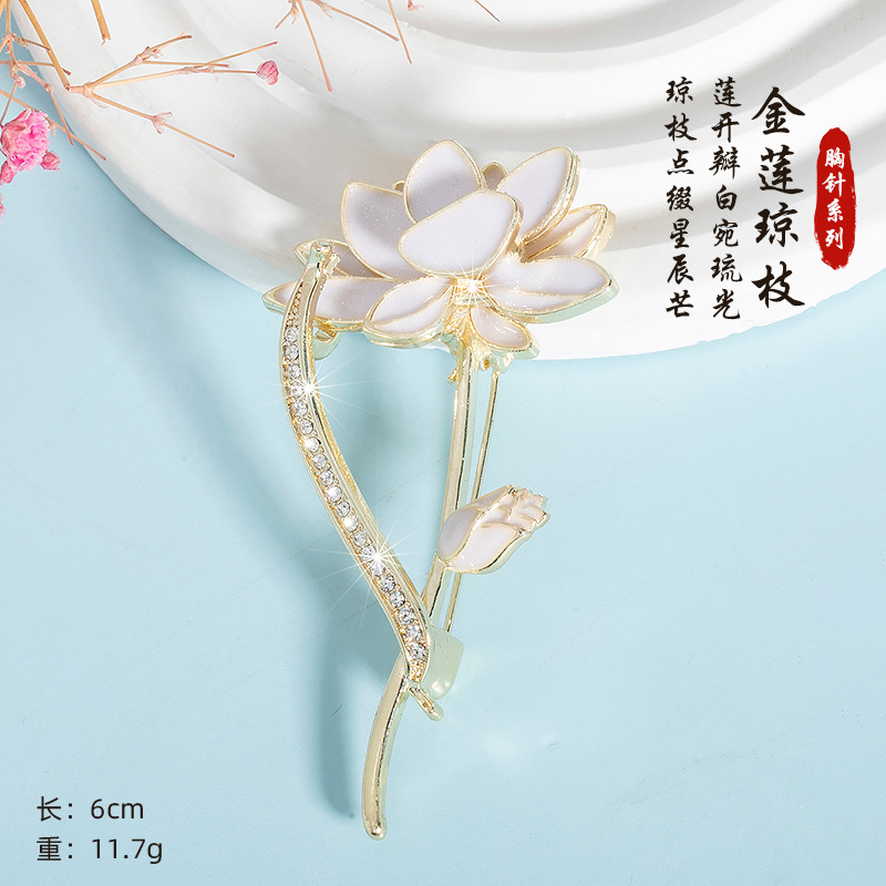 古风胸针气质百搭防走光水晶西装领花朵别针韩版时尚胸花饰品送礼|undefined