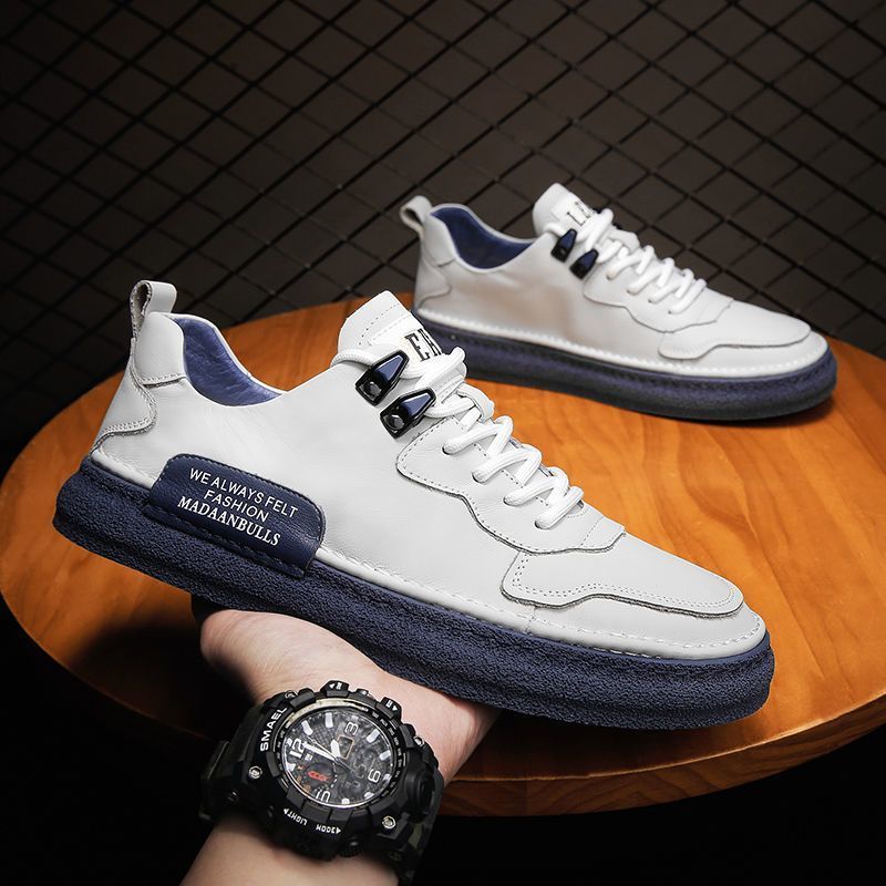 Men's shoes, Korean version, trendy, versatile, sports shoes, winter 2023 new white shoes, sneakers, waterproof casual leather shoes
