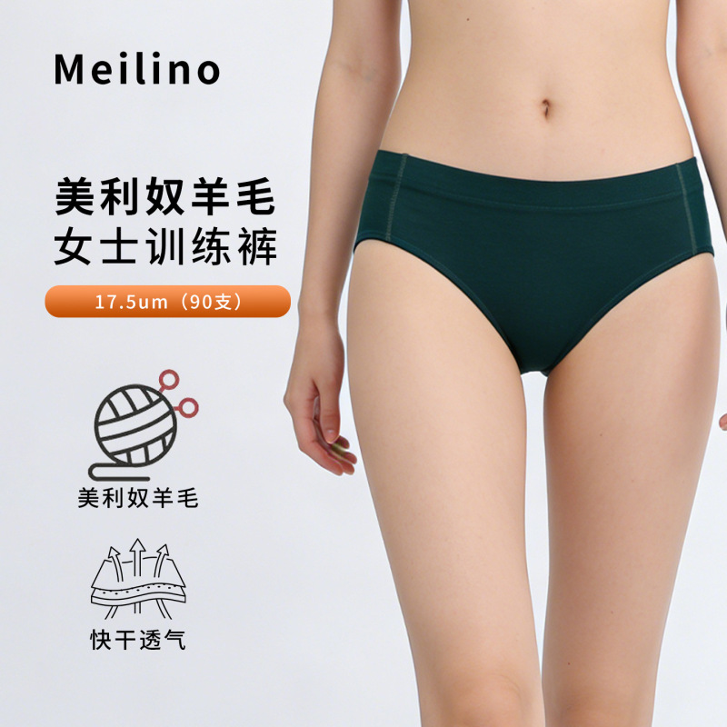Merino Wool Underwear Women's Outdoor Quick-Drying Briefs Merino Winter Warm Sports Running Training H27