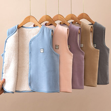 儿童保暖马甲羊羔绒加绒加厚宝宝奥利绒背心秋冬外穿男女童坎肩