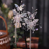 Hair accessory for bride, crystal, hairgrip with butterfly with tassels, accessories
