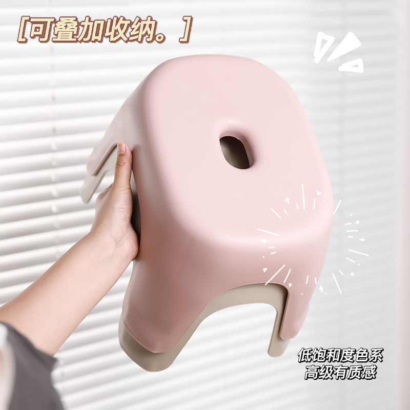 Small stool household small plastic stackable thickened coffee table bench chair children Bath bathroom shoes changing low stool