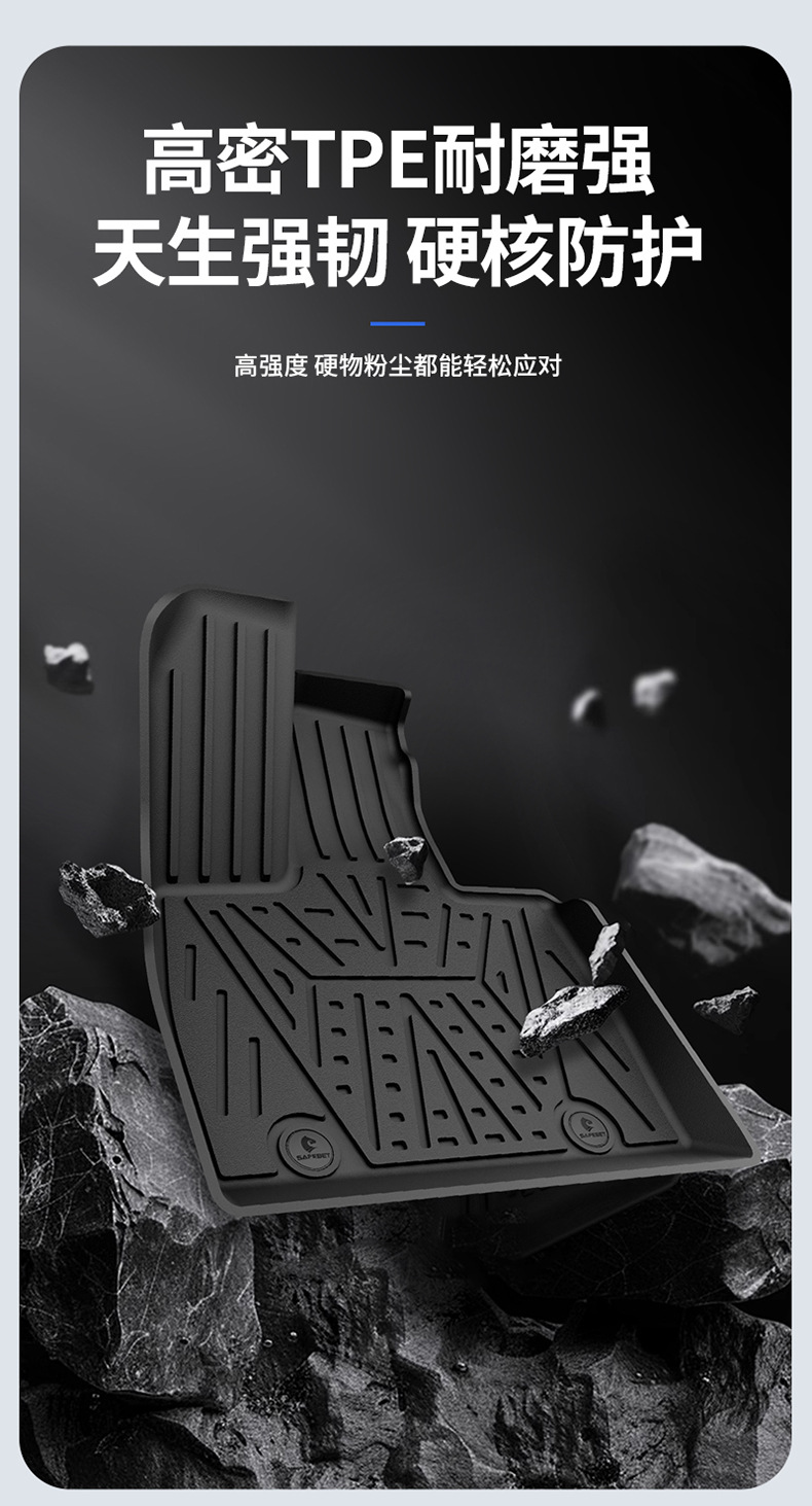 Suitable for Denza N8L N9 Special Vehicles, All-Weather Tpe Car Floor Mats, Trunk Mats, and Car Accessories