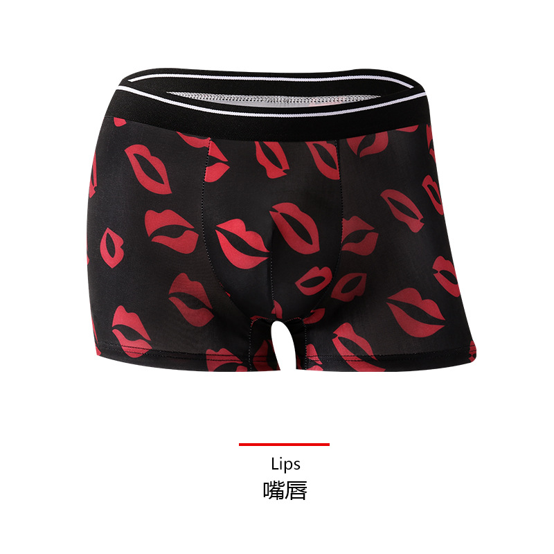 Ropa interior de los hombres de seda de hielo calzoncillos de los hombres verano transpirable cómodo moda personalidad Boxer shorts niños pantalones personalidad