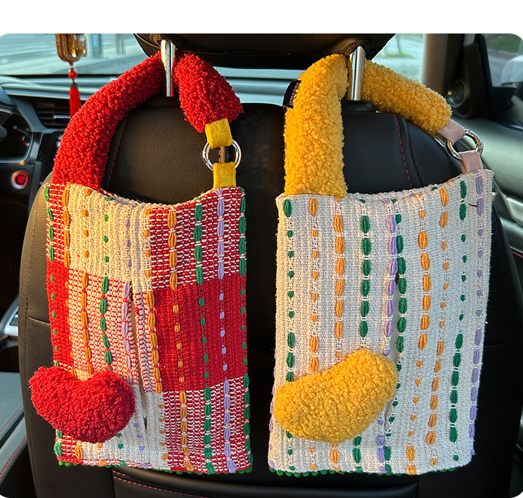 Car Tissue Box Car Paper Bag Car Paper Box Hanging Bag Decorative Supplies Creative Cute Hanging Sun Visor for Women