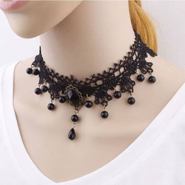 Choker Clavicle Chain South Korea Neck Accessories Neck Strap Collar Women's Neck Simple Black Neck Chain Lace Short Necklace