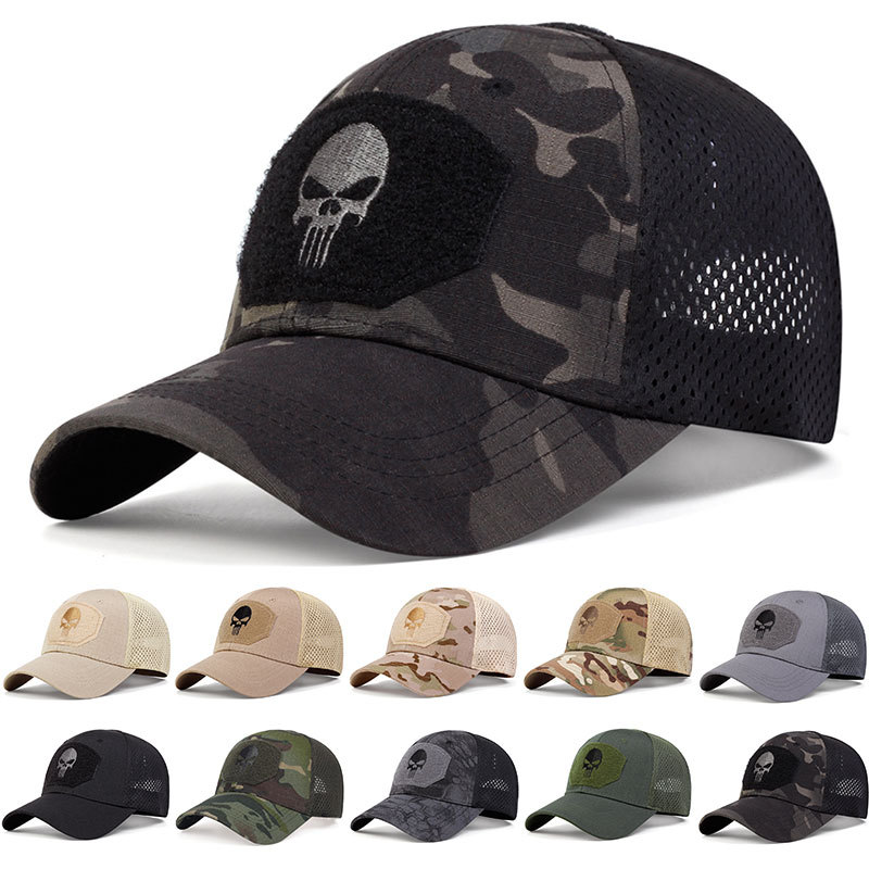 Army Fan Outdoor Camouflage Baseball Net Cap Special Forces Tactical Camouflage Cap Skull Shade Velcro Cap