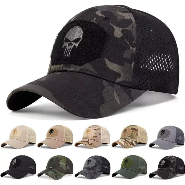 Army Fan Outdoor Camouflage Baseball Net Cap Special Forces Tactical Camouflage Cap Skull Shade Velcro Cap