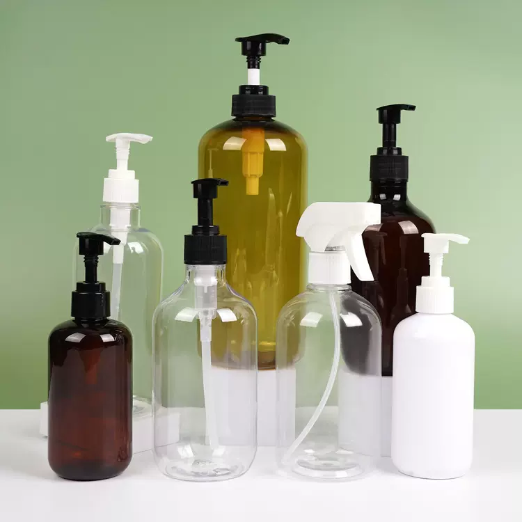 500mlPET圆肩乳液瓶包装 洗手液按压洗发水沐浴露瓶化妆品分装瓶