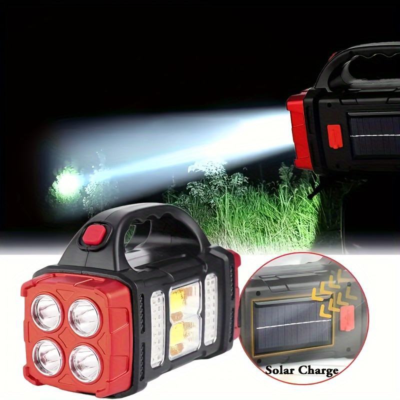 Luz solar multifuncional de doble fuente de luz lámpara de camping de emergencia USB carga con lámpara lateral Lámpara de mano LED