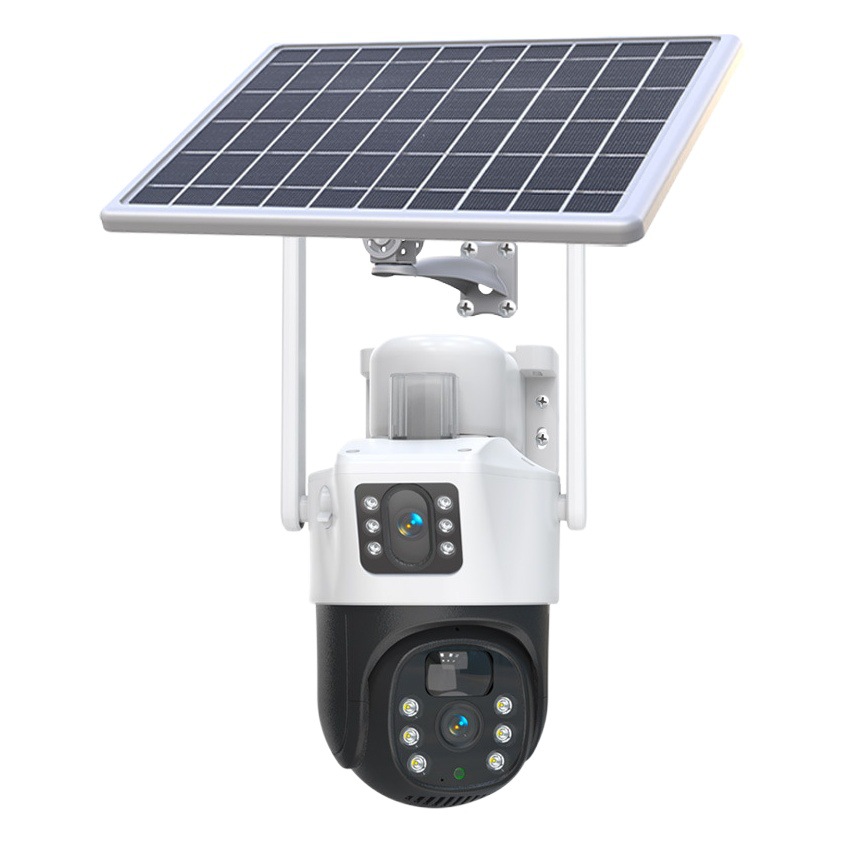 Cámara solar 4G, cámara de vigilancia wifi, visión nocturna de baja potencia, placa de matrícula panorámica 360, visión nocturna infrarroja